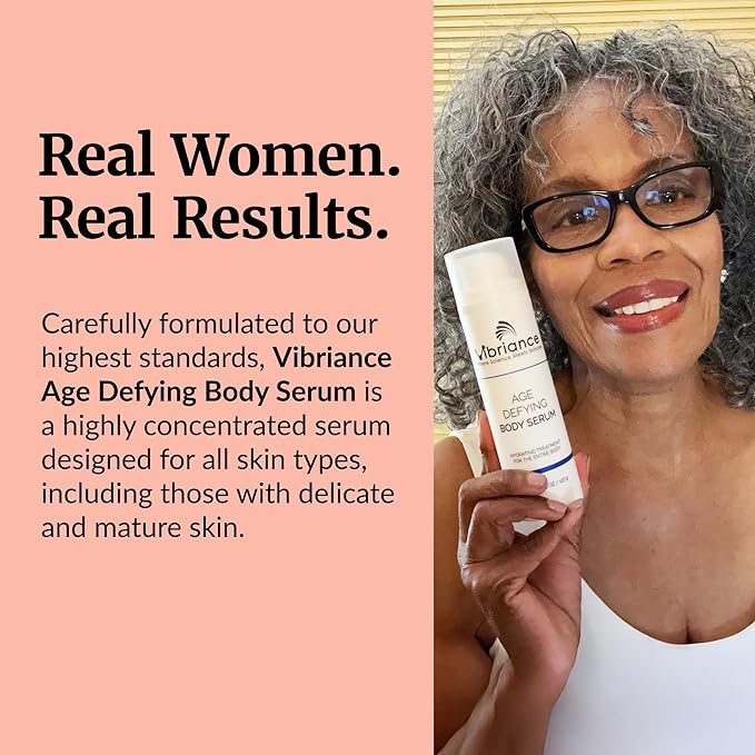 Vibriance Age Defying Body Serum, 4.5 fl oz - Anti Aging and Ultra Hydrating - Infused with Hyaluronic Acid - Fast-Absorbing Crepey Skin Corrector for Wrinkles, Dryness
