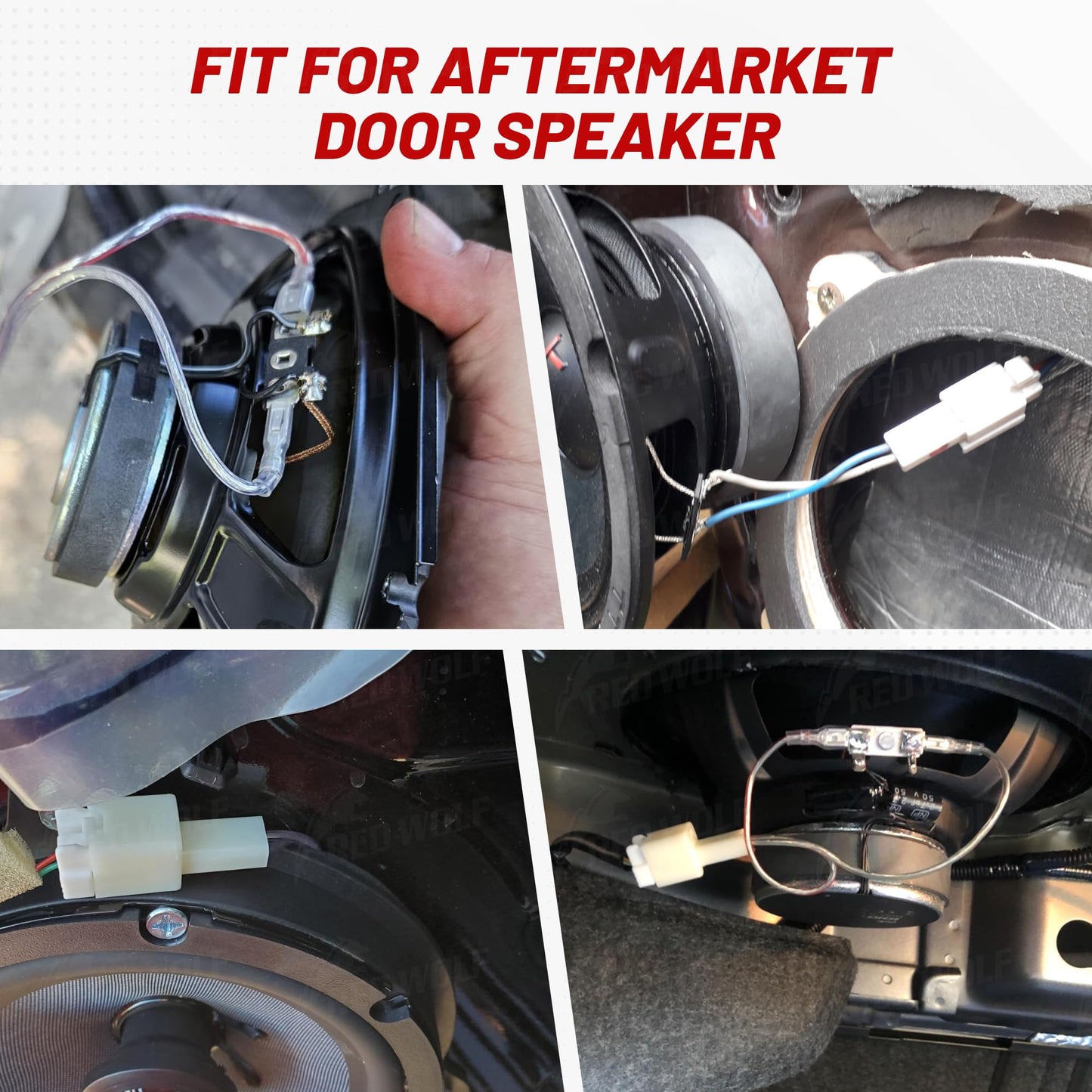 RED WOLF Car Door Speaker Wiring Harness Adapter Connector Plug Compatible with Nissan sentra Altima Rogue 2004-2019, Infiniti 2006-2018 Model 4PCS