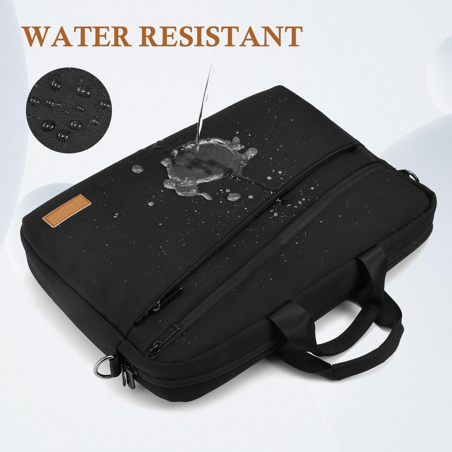 bagasin 15 15.6 16 inch Laptop Computer PC Shoulder Bag Carrying Case, Water-Repellent Fabric Briefcase, Lightweight Toploader, Business Casual or School