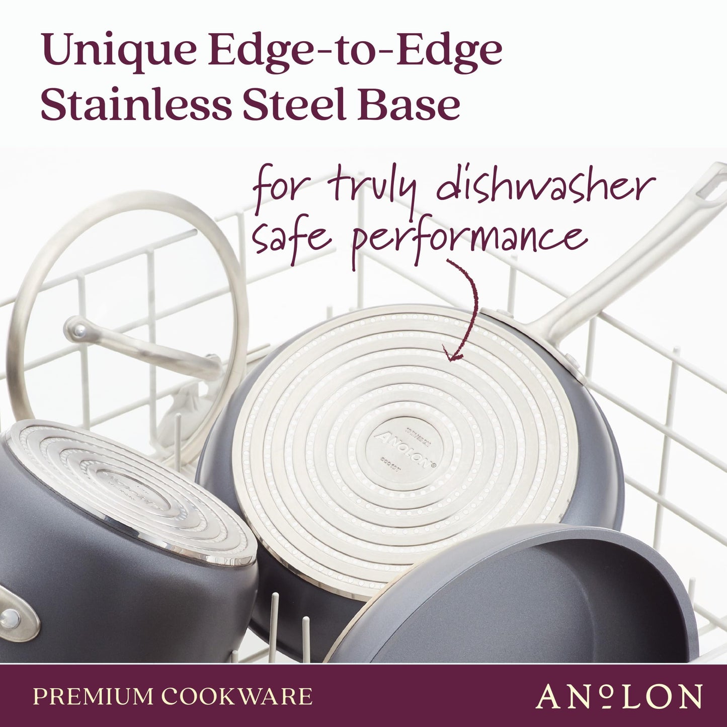 Anolon Accolade Forged Hard Anodized Nonstick Pots & Pans - Induction Cookware Set - 12 Piece - Moonstone Gray