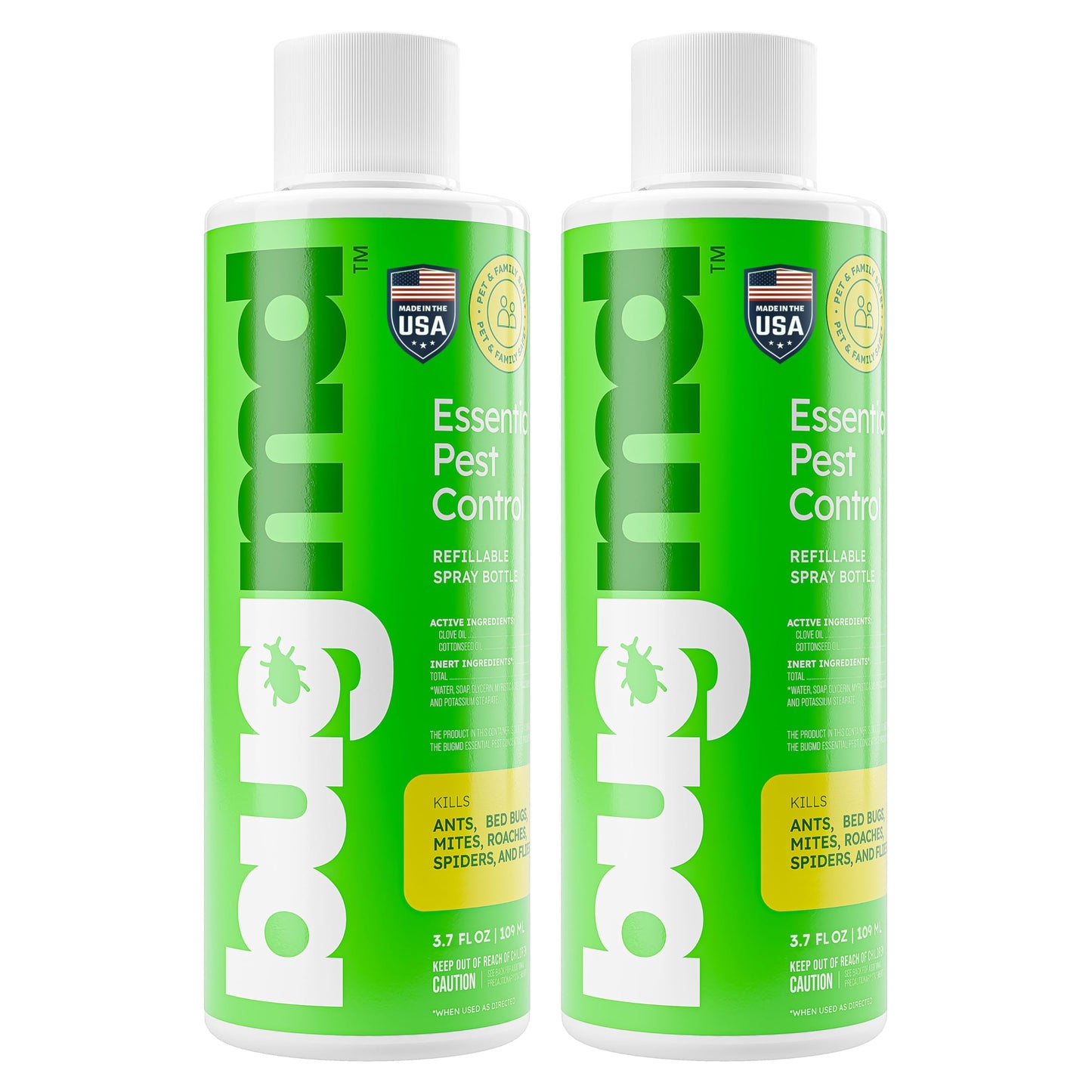 BugMD Empty Refillable Spray Bottle 32 oz. for Use Pest Control Essential Oil Concentrate (Sold Separately), Spray Bottle with 3 Sprays Modes