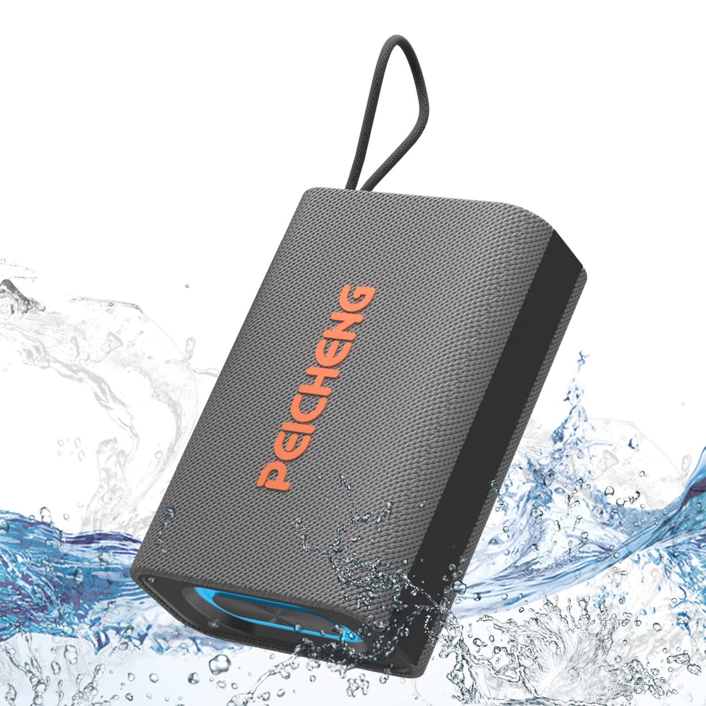 PEICHENG Speaker, Portable Wireless Bluetooth Speakers, Waterproof Loud Stereo Sound with RGB Lights TWS Paire Long Playtime for Home/Party/Outdoor, Electronic Gadgets (1PCS, Gray)