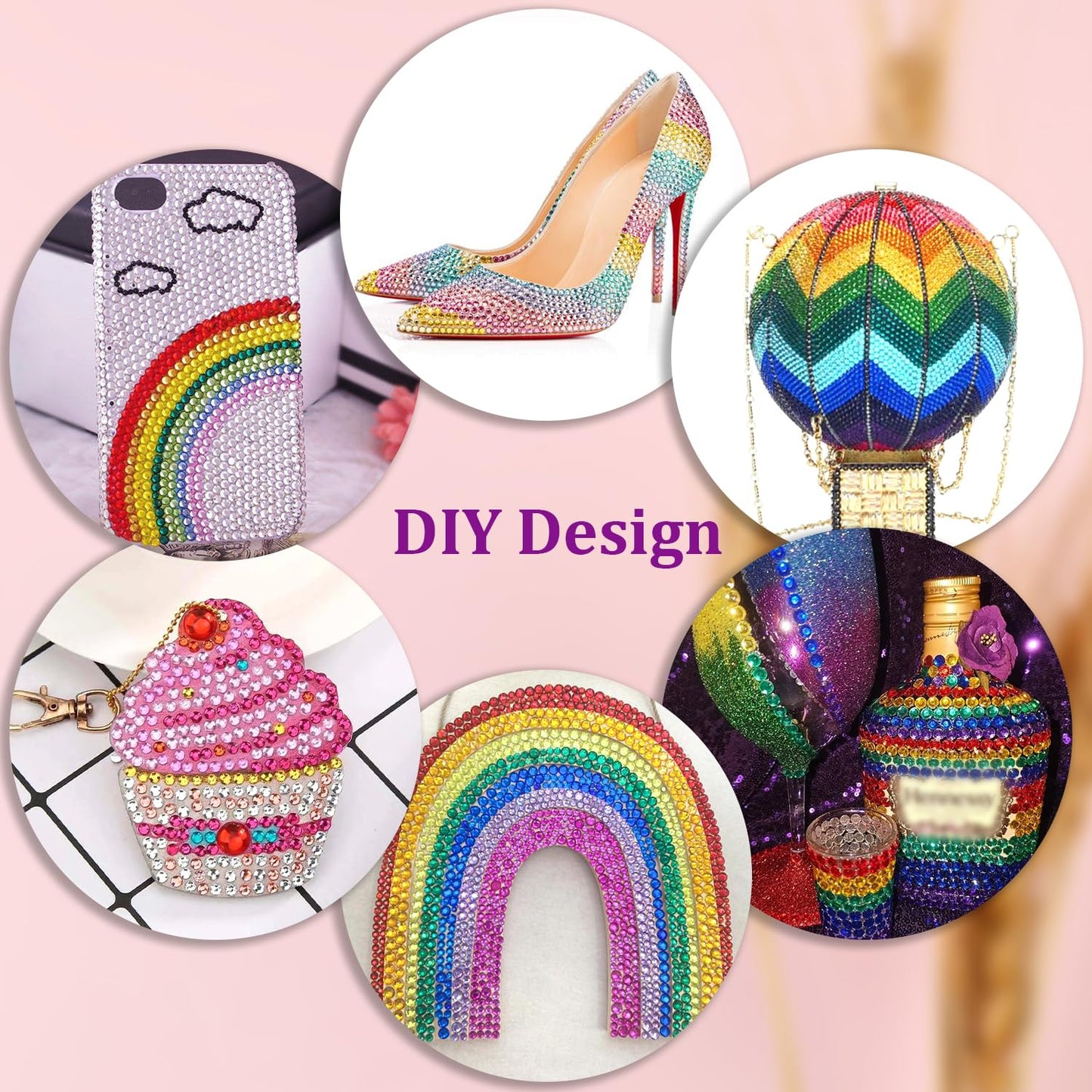 12600Pcs Resin Rhinestones for Crafting with Tweezers, Multicolor 4mm Bedazzling Crystal with 3Pcs 10ml B7000 Jewelry Glue for DIY Crafts Clothing Tumblers Shoes Fabric Nail Art