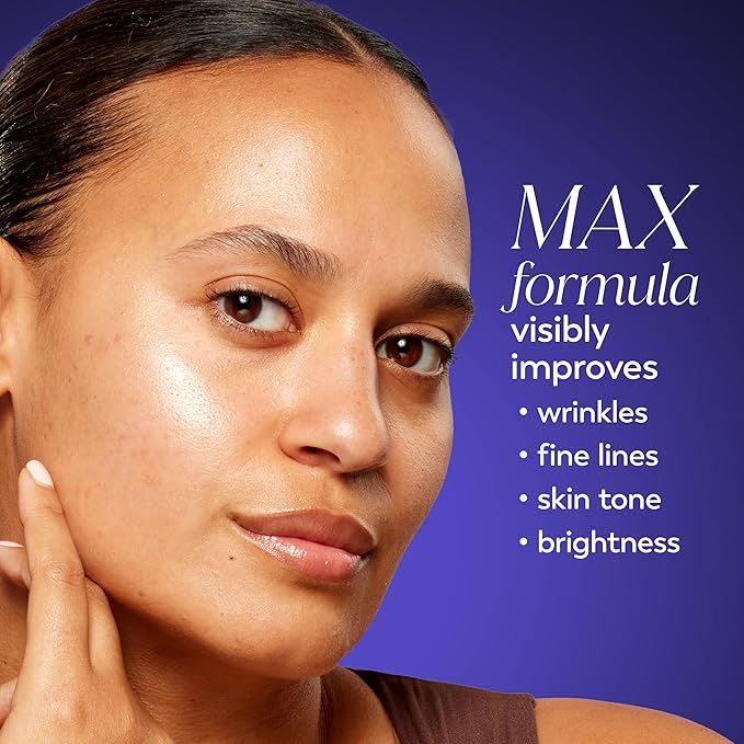 Olay Retinol Face Moisturizer, 24 MAX Anti-Aging Night Cream for Women, Fragrance-Free, Non Greasy - Anti-Wrinkle, Smooth Fine Lines, Tightening, Hydrating Skin Care - Peptides, Glycerin, 1.7 Oz