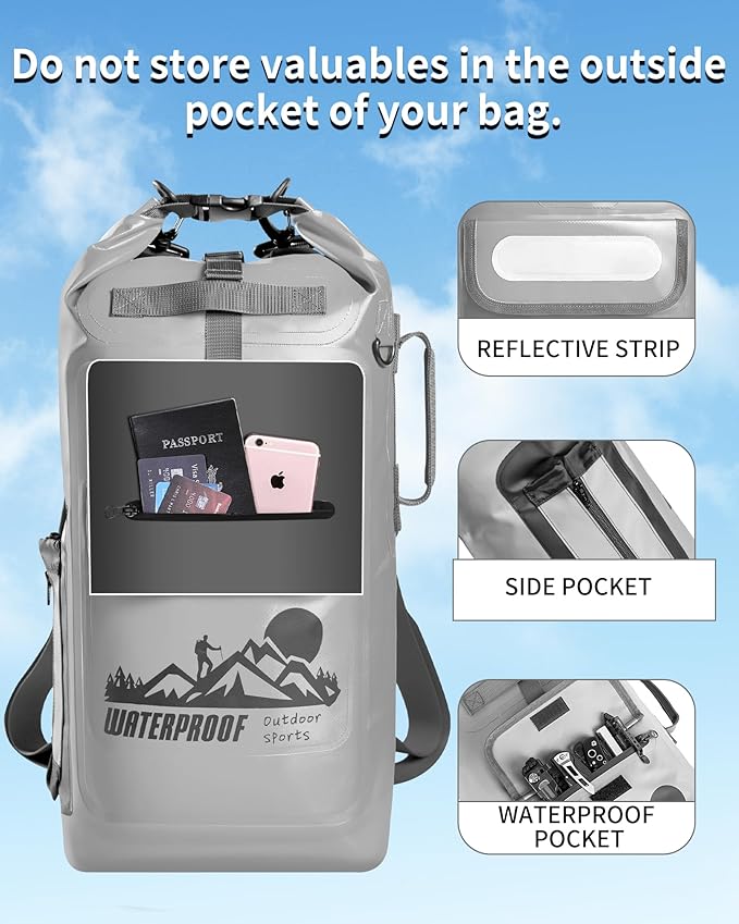 IDRYBAG Dry Bag Backpack Waterproof Floating 20L/30L/40L, Dry Bags Waterproof Backpack for Men, Dry Sack Waterproof Bag