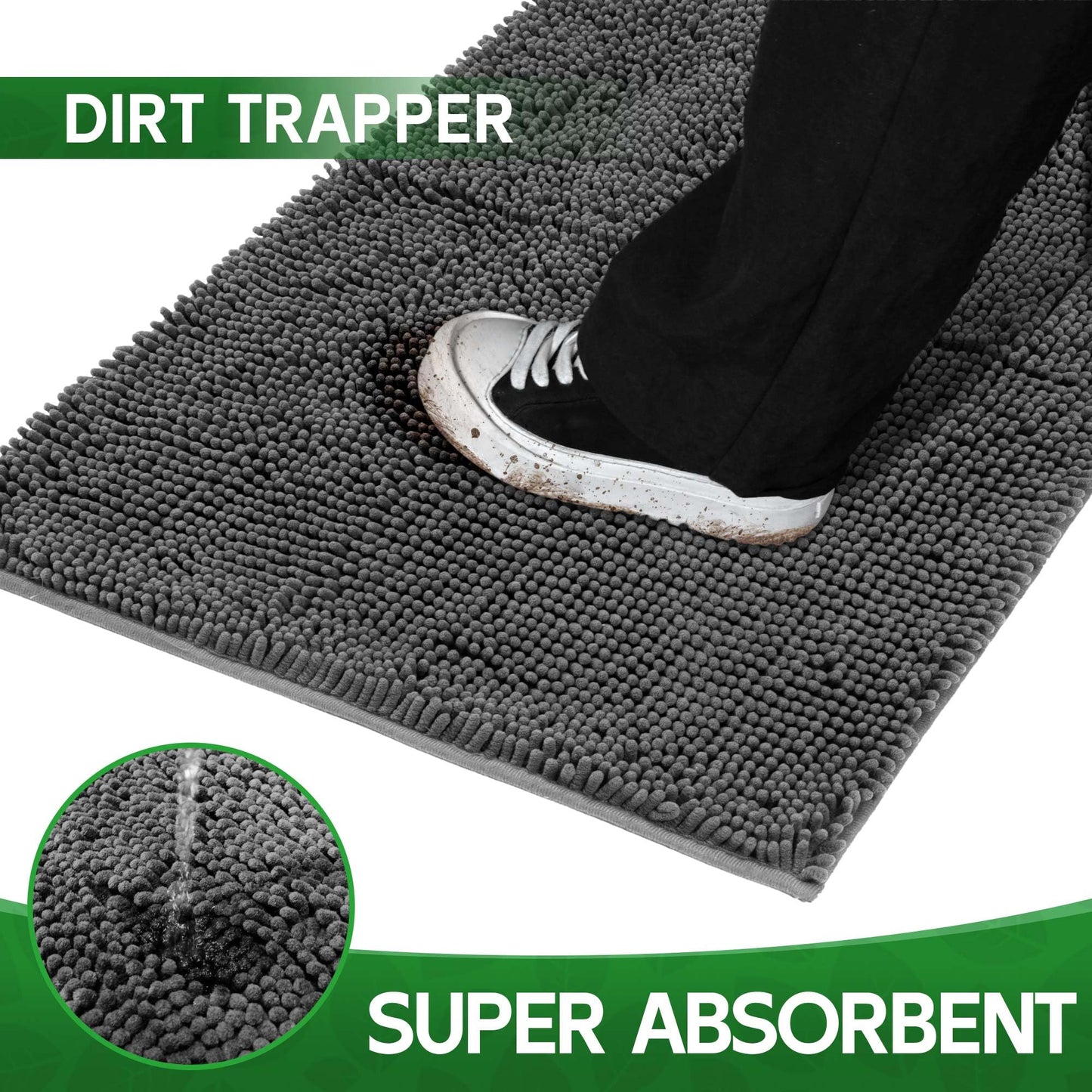 100pointONE Dog Door Mat Indoor Entrance, 72" x 48" Absorbent Chenille Door Rugs for Entryway Indoor, Non-Slip Dog Mud Mat for Muddy Paws, Soft, Washable