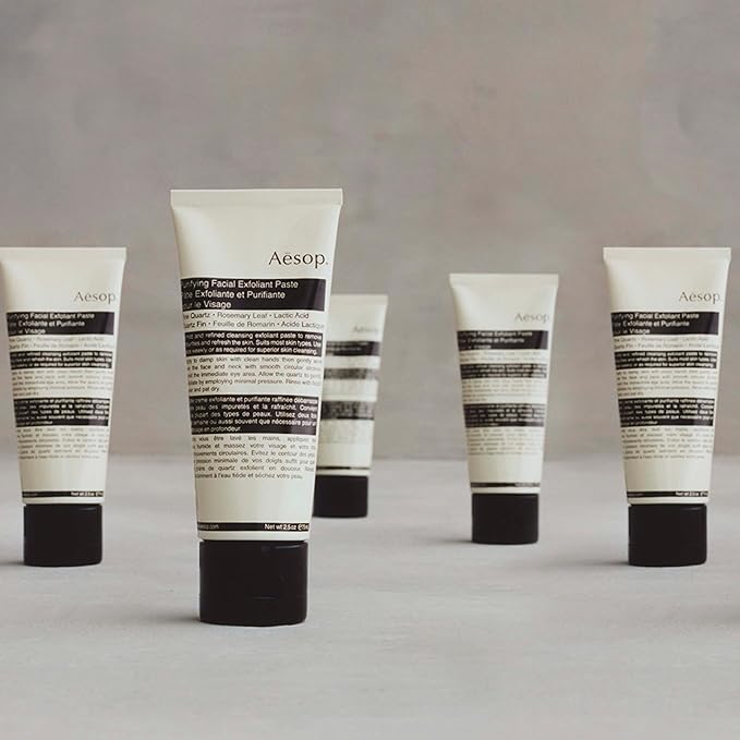 Aesop Purifying Facial Exfoliant Paste | Refresh, Cleanse, Soften Skin | Cream Based Cleanser Enhanced With Fine Quartz, Rosemary Leaf, Lactic Acid | 2.6oz / 75mL