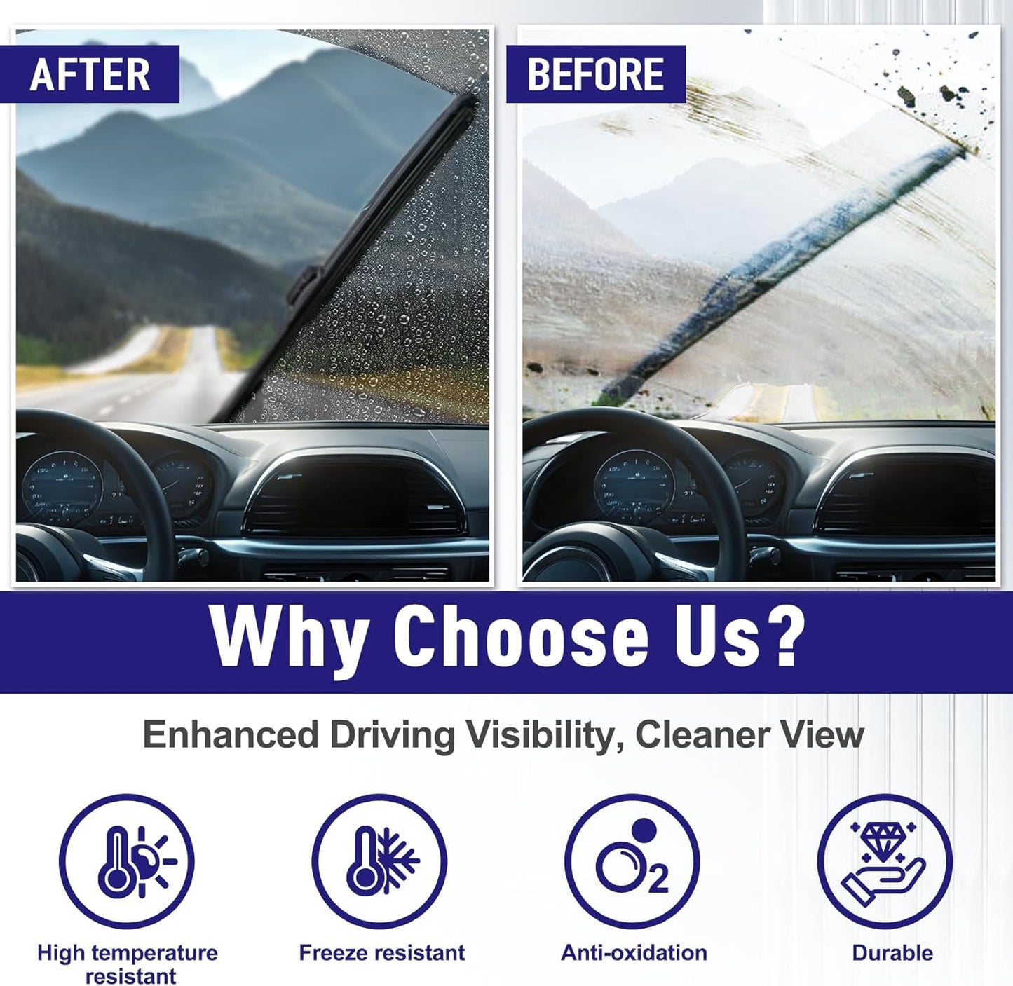 AJK Wiper Blades for Subaru Impreza 2017 2018 2019 2020 2021 2022 2023 2024, 3 Piece All Weather OEM Quality Automotive Replacement Windshield Wiper Blades for My Car