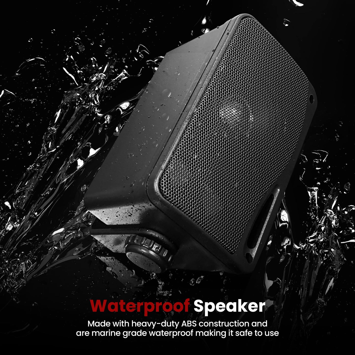 Pyle 3-way Mini Box Speaker System - 3.5 Inch 200 Watt Waterproof Marine Grade Mount Speakers - in a Heavy Duty ABS Enclosure Grill - Home, Boat, Poolside, Patio Indoor Outdoor Use (Black)