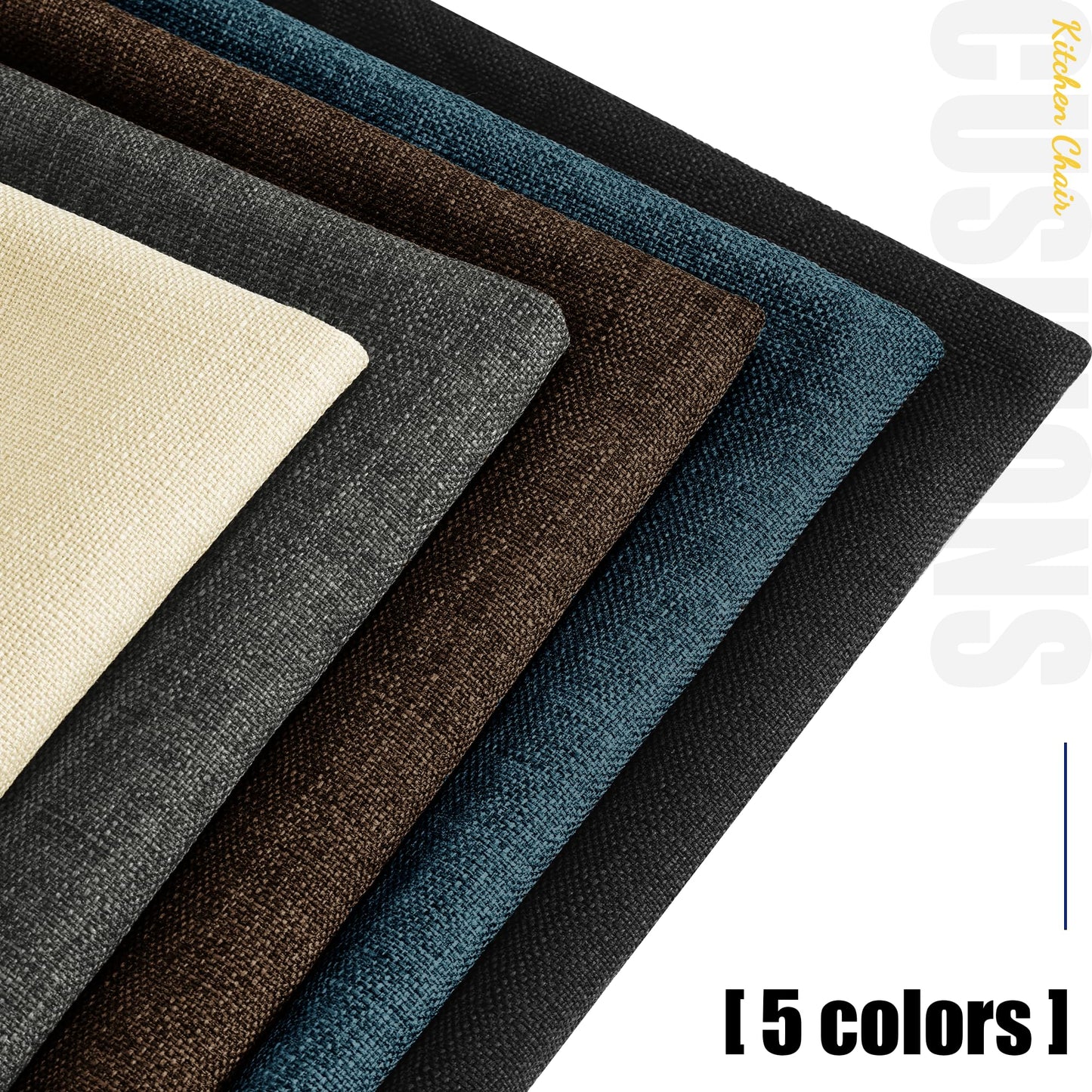 Tromlycs Chair Cushions for Dining Chairs Set of 4 with Ties Chair Seat Pads for Kitchen and Indoor Dining Chairs Non Slip 16"x16.5"x2", Blue
