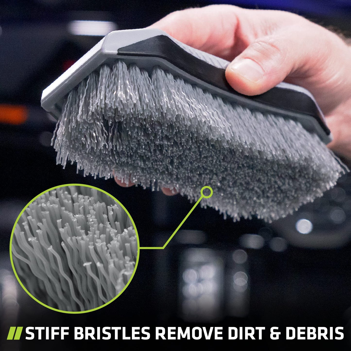 VIKING Carpet Cleaning and Scrub Brush for Floor Mats, Cleaning Brush for Car Interior and Home, Grey, 6.4 x 2.8 x 1.8 Inch