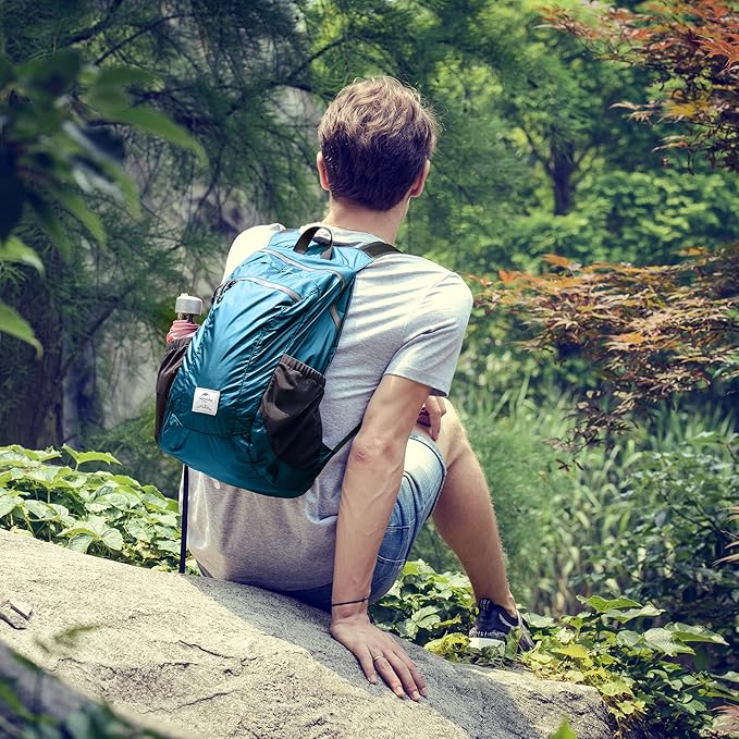 Naturehike 18L Lightweight Hiking Backpack, Waterproof Camping Packable Backpack Ultralight for Travel, Airplane, Small Hiking Daypack for Adults, Blue
