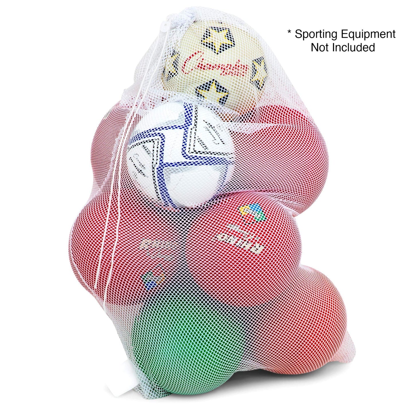 Champion Sports Mesh Equipment Bag Set of 6 (24" X 48"), Assorted Set