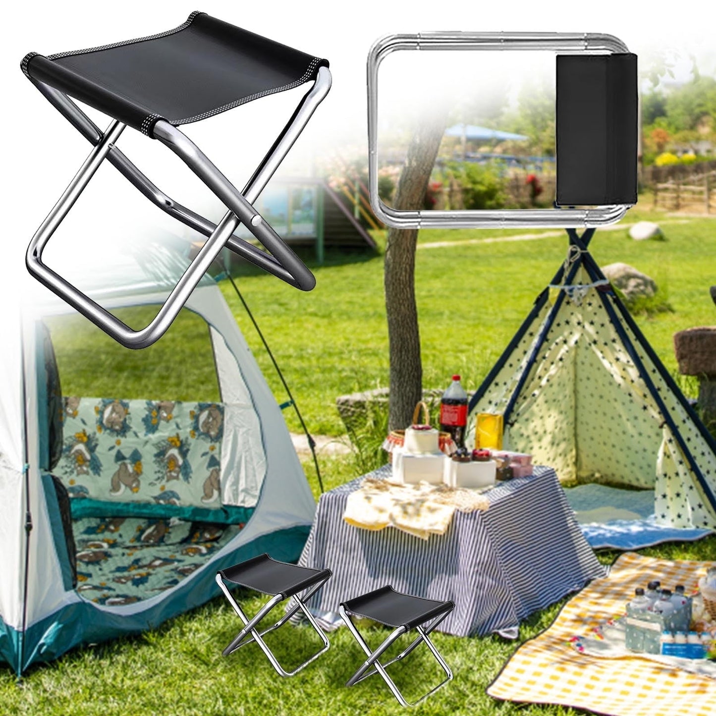 Kieccall Camping And Hiking Outdoor Portable Folding Chair, Readiness , Fishing Stool, Travel Camping Horse, Strong And Light Line Up
